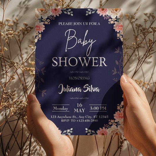 Wildflower Boho Baby shower Uitnodiging