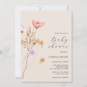 Wildflower Boho Baby shower Uitnodiging (Voorkant)