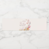 Wildflower Boho Baby shower Waterfles Etiket (Enkel label)