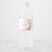 Wildflower Boho Baby shower Waterfles Etiket (Voorkant)