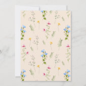 Wildflower Boho Baby shower Waterverf Kaart (Achterkant)