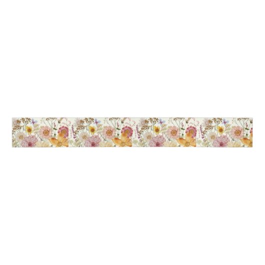 Wildflower boho bloemenlint grosgrain lint (Voorkant)