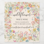 Wildflower Boho Bloementuin Mousserende Wijn Etiket (Enkel label)