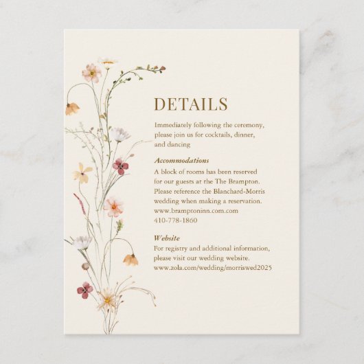 Wildflower Boho | botanische Kaart (Voorkant)