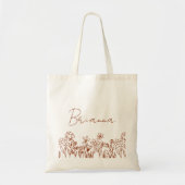 Wildflower Boho Bruidsmeisje Naam Canvas tas (Voorkant)