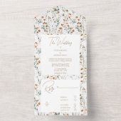 Wildflower boho bruiloft alles in één all in one uitnodiging (Binnen)