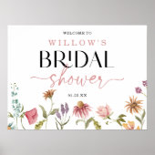 Wildflower Boho Bruiloftsontvangstbord Poster (Voorkant)