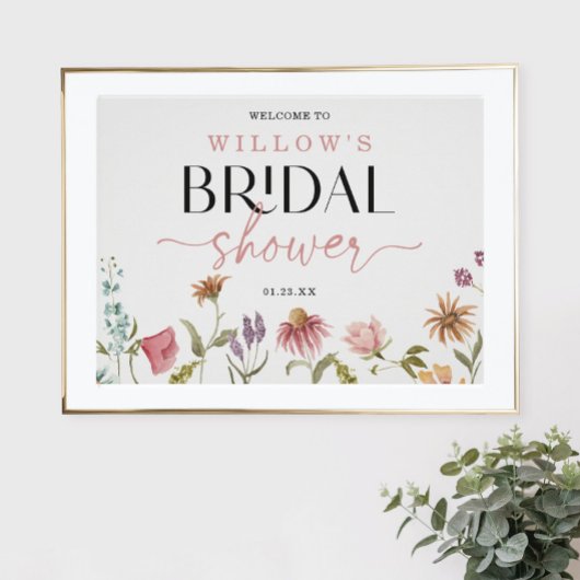 Wildflower Boho Bruiloftsontvangstbord Poster