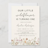 Wildflower Boho Chic Eerste Verjaardag Terracotta Kaart (Voorkant)