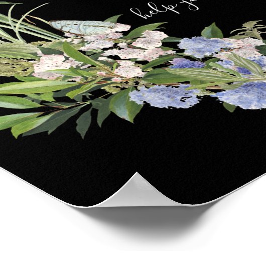 Wildflower Boho Chic Floral Wreats Kaarten in Gift Poster (Hoek)