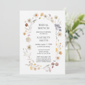 Wildflower Boho Chic Modern Floral Bridal Brunch Kaart (Staand voorkant)