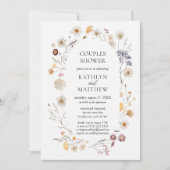 Wildflower Boho Chic Moderne Bloemen Koppels Douch Kaart (Voorkant)