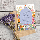 Wildflower boho chique bloemenkrans bruiloft uitno kaart