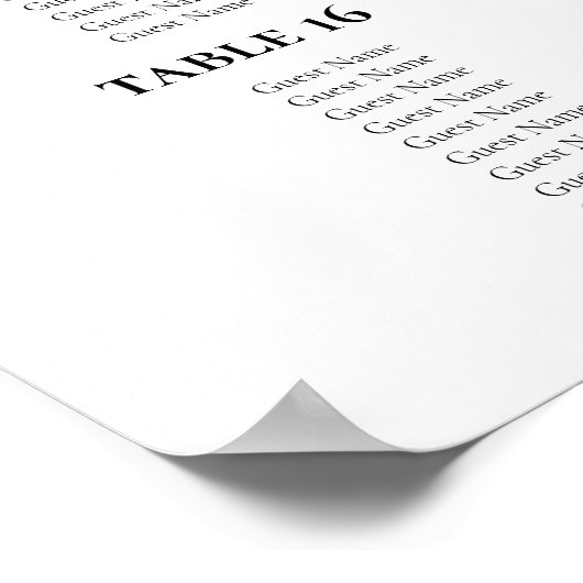 Wildflower Boho Chique bruiloft zitgrafiek Poster (Hoek)