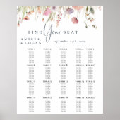Wildflower Boho Chique bruiloft zitgrafiek Poster (Voorkant)