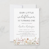 Wildflower Boho Eerste 1e Verjaardag Tuin Kaart (Voorkant)