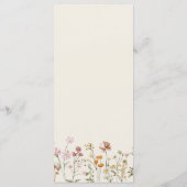 Wildflower Boho Elegante bruiloft receptie Menu (Achterkant)
