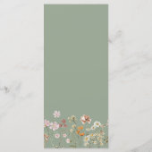 Wildflower Boho Elegante bruiloft receptie Menu (Achterkant)