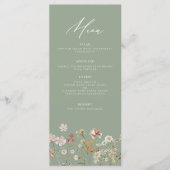 Wildflower Boho Elegante bruiloft receptie Menu (Voorkant)