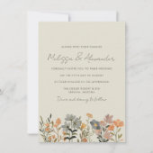 Wildflower Boho Fall bruiloft uitnodiging (Voorkant)