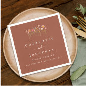 Wildflower Boho Fall Floral Custom Wedding Servet