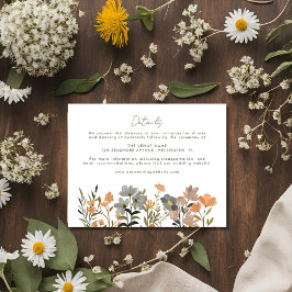 Wildflower Boho Fall Wedding Details Informatiekaartje