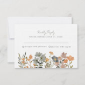 Wildflower Boho Fall Wedding RSVP Kaartje (Voorkant)
