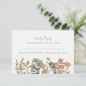 Wildflower Boho Fall Wedding RSVP Kaartje (Staand voorkant)