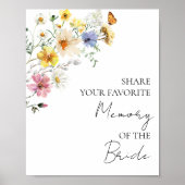Wildflower Boho favoriete herinnering van de bruid Poster (Voorkant)