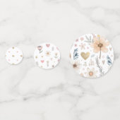 Wildflower Boho Floral Baby shower Confetti (Achterkanten)