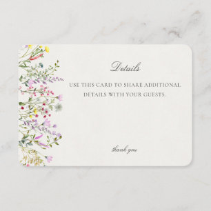 Wildflower Boho Floral Event Details Invoegen Informatiekaartje