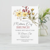 Wildflower Boho Floral Moederdag Brunch Kaart (Staand voorkant)