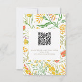 Wildflower Boho Floral QR Code Wedding RSVP Kaartje (Achterkant)