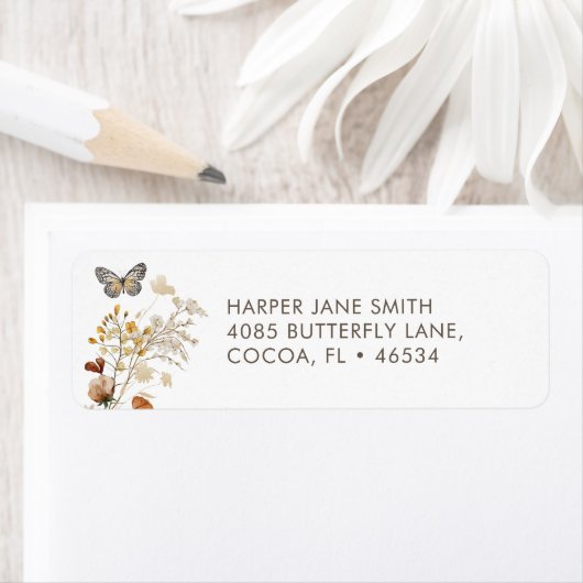Wildflower Boho Floral Return Address Labels (Insitu)