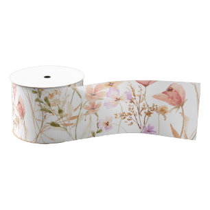 Wildflower Boho Floral Ribbon Grosgrain Lint