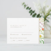 Wildflower Boho Floral Wedding RSVP Kaartje (Staand voorkant)