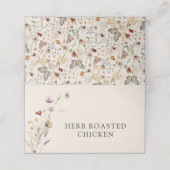 Wildflower Boho Food Buffet Kaarten (Buitenkant ongevouwen)