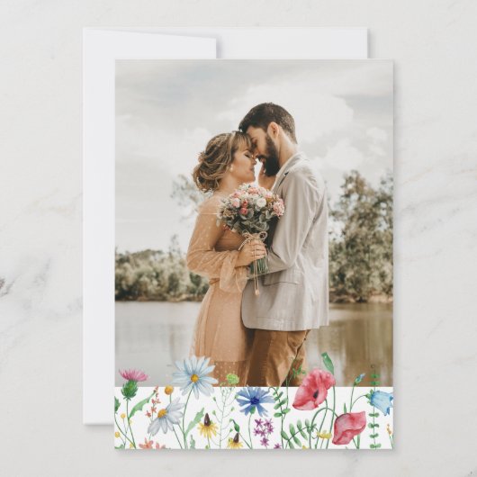 Wildflower boho Foto Save The Date (Achterkant)