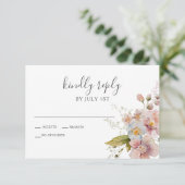 Wildflower Boho garden Floral Wedding RSVP-kaart RSVP Kaartje (Staand voorkant)