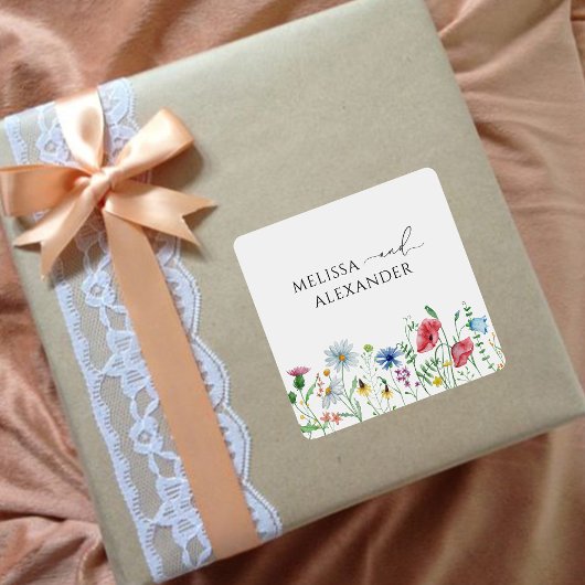 Wildflower Boho Garden Wedding Envelope zegels