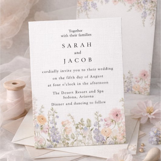 Wildflower Boho Garden Wedding Invitation