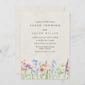 Wildflower Boho Garden Wedding Invitation (Devant / Derrière)