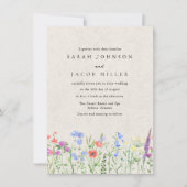 Wildflower Boho Garden Wedding Invitation (Devant)