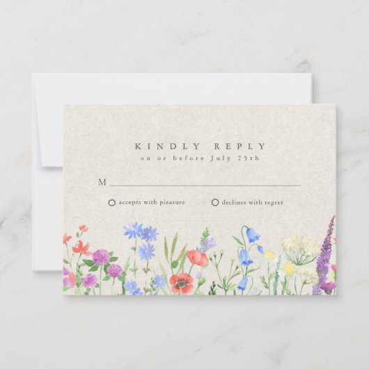 Wildflower Boho Garden Wedding RSVP (Devant)