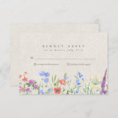 Wildflower Boho Garden Wedding RSVP (Devant / Derrière)