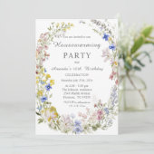 Wildflower Boho Housewarming en Verjaardag Kaart (Staand voorkant)