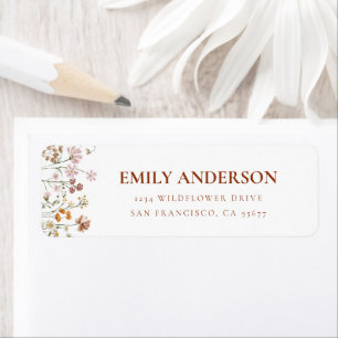 Wildflower Boho in Bloom Garden Retouradres Etiket