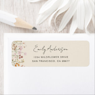 Wildflower Boho in Bloom Garden Retouradres Etiket