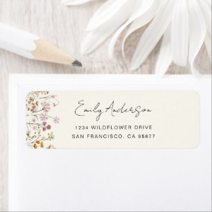 Wildflower Boho in Bloom Garden Retouradres Etiket