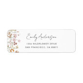 Wildflower Boho in Bloom Garden Retouradres Etiket (Voorkant)